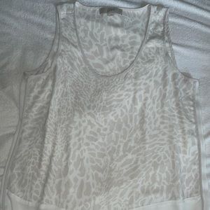 Loft Tank Chiffon Animal Print Large